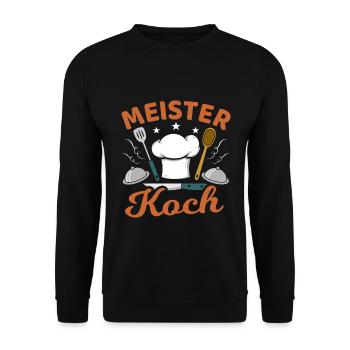 Meisterkoch Sternekoch Koch Kochen - Unisex Pullover - Schwarz - Vorne - Alina (178cm) & Michal (187cm)
