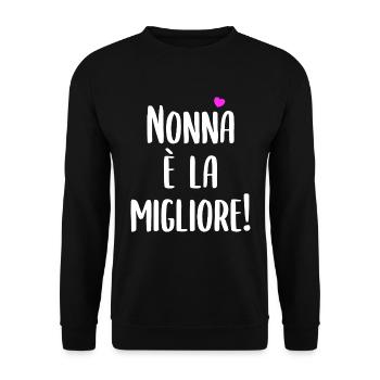 Nonna È La Migliore - Unisex Pullover - Schwarz - Vorne - Alina (178cm) & Michal (187cm)