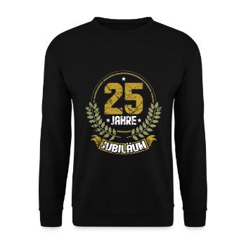 25 Jahre Firmenjubiläum Dienstjubiläum - Unisex Pullover - Schwarz - Vorne - Alina (178cm) & Michal (187cm)