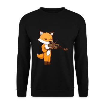 Violin Fox - Unisex Pullover - Schwarz - Vorne - Alina (178cm) & Michal (187cm)