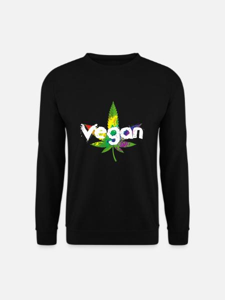Cannabis Vegan - Unisex Pullover - Schwarz
