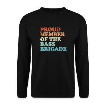 Proud Member of the Bass Brigade - retro hell - Unisex Pullover - Schwarz - Vorne - Alina (178cm) & Michal (187cm)