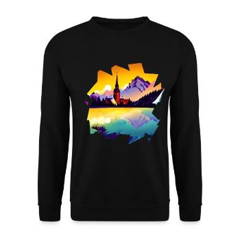 Deutschland ist ein Land mit üppiger Natur - Unisex Pullover - Schwarz - Vorne - Alina (178cm) & Michal (187cm)