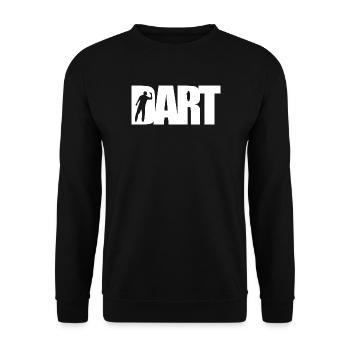 Dart Klassiker - Silhouette - Dartfan Dartspieler - Unisex Pullover - Schwarz - Vorne - Alina (178cm) & Michal (187cm)