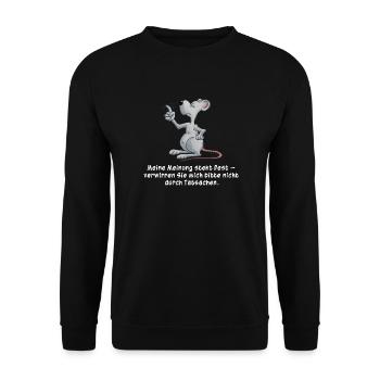 Meine Meinung steht fest... (Maus) - Unisex Pullover - Schwarz - Vorne - Alina (178cm) & Michal (187cm)