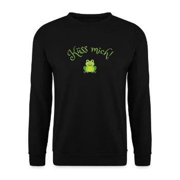 Küss mich | Froschkönig | Märchen - Unisex Pullover - Schwarz - Vorne - Alina (178cm) & Michal (187cm)