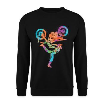 Dirt Biker Motorrad Jungen Motocross Kinder - Unisex Pullover - Schwarz - Vorne - Alina (178cm) & Michal (187cm)
