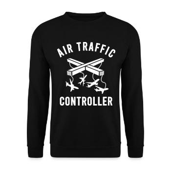 Fluglotse Air Traffic Controller ATC Towerlotse - Unisex Pullover - Schwarz - Vorne - Alina (178cm) & Michal (187cm)