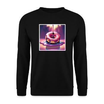 Donut 3 - Unisex Pullover - Schwarz - Vorne - Alina (178cm) & Michal (187cm)
