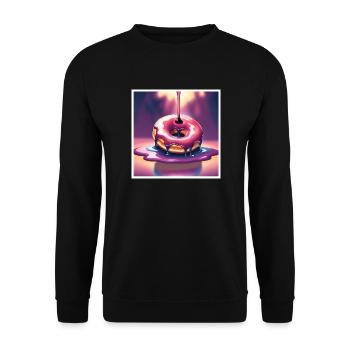 Donut 3 - Unisex Pullover - Schwarz - Vorne - Alina (178cm) & Michal (187cm)