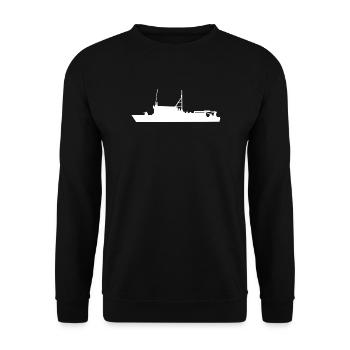 Minenjagdboot Frankenthal-Klasse 332 - Unisex Pullover - Schwarz - Vorne - Alina (178cm) & Michal (187cm)