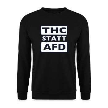 THC STATT AFD - Unisex Pullover - Schwarz - Vorne - Alina (178cm) & Michal (187cm)