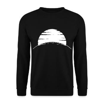 Verwaschene Sonne am Horizont - Unisex Pullover - Schwarz - Vorne - Alina (178cm) & Michal (187cm)