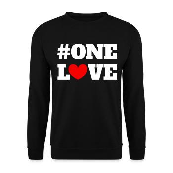 One Love - Unisex Pullover - Schwarz - Vorne - Alina (178cm) & Michal (187cm)