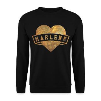 Marlene Herzen Gold - Unisex Pullover - Schwarz - Vorne - Alina (178cm) & Michal (187cm)