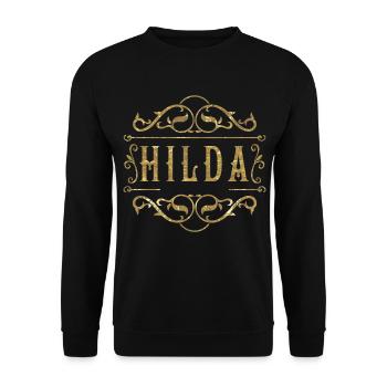 Hilda gold - Unisex Pullover - Schwarz - Vorne - Alina (178cm) & Michal (187cm)