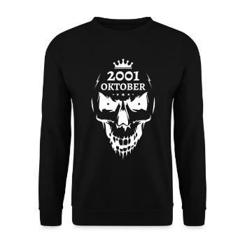 Oktober 2001 Totenkopf - Unisex Pullover - Schwarz - Vorne - Alina (178cm) & Michal (187cm)