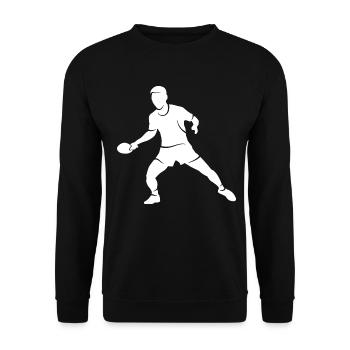 Tischtennisspieler Silhouette Tischtennis - Unisex Pullover - Schwarz - Vorne - Alina (178cm) & Michal (187cm)