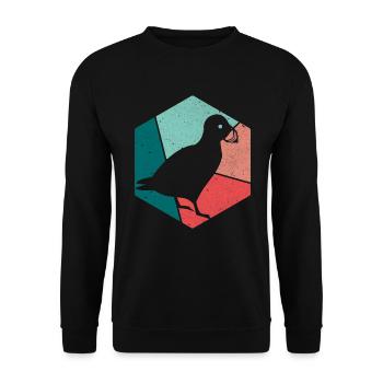 Papageitaucher Puffin Papageientaucher Vintage - Unisex Pullover - Schwarz - Vorne - Alina (178cm) & Michal (187cm)