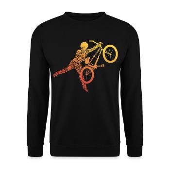 BMX Fahrrad Tricks Radfahrer Stunts BMX - Unisex Pullover - Schwarz - Vorne - Alina (178cm) & Michal (187cm)