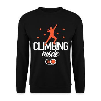 Bouldern Boulder Bergsteiger Kletterer Klettern - Unisex Pullover - Schwarz - Vorne - Alina (178cm) & Michal (187cm)