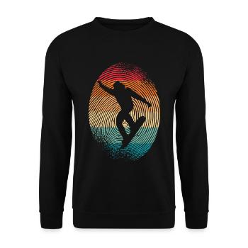 Snowboarder Fingerabdruck Herren Jungen Snowboard - Unisex Pullover - Schwarz - Vorne - Alina (178cm) & Michal (187cm)