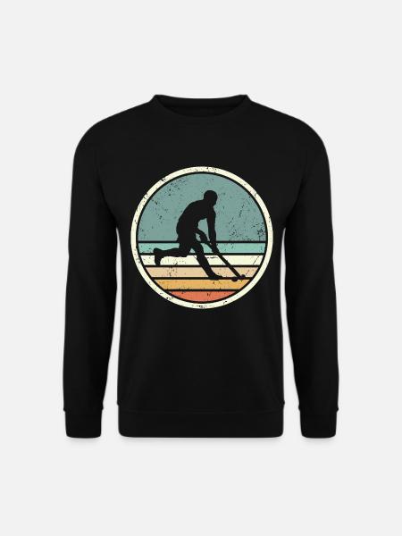 Hockey Spieler Vintage Grafik Feldhockey - Unisex Pullover - Schwarz