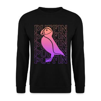 Papageitaucher Mädchen Puffins Damen Puffin - Unisex Pullover - Schwarz - Vorne - Alina (178cm) & Michal (187cm)