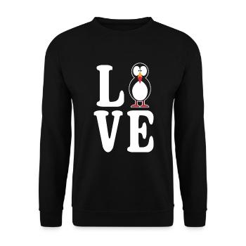 Papageitaucher Liebe Puffin Papageientaucher - Unisex Pullover - Schwarz - Vorne - Alina (178cm) & Michal (187cm)