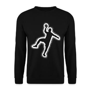 Handballspieler Handballer Jungen Handball Herren - Unisex Pullover - Schwarz - Vorne - Alina (178cm) & Michal (187cm)