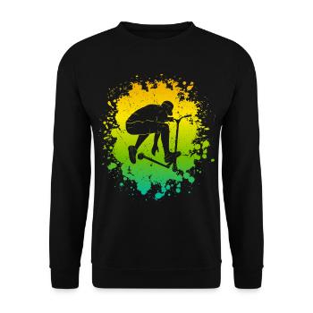 Stunt Scooter Tricks Stuntroller Roller Tretroller - Unisex Pullover - Schwarz - Vorne - Alina (178cm) & Michal (187cm)
