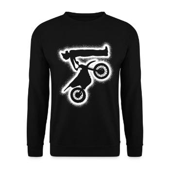 Dirt Biker Motorrad Kinder Herren Motocross - Unisex Pullover - Schwarz - Vorne - Alina (178cm) & Michal (187cm)