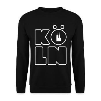 Kölner Grafik Karneval Souvenir Fasching Köln - Unisex Pullover - Schwarz - Vorne - Alina (178cm) & Michal (187cm)