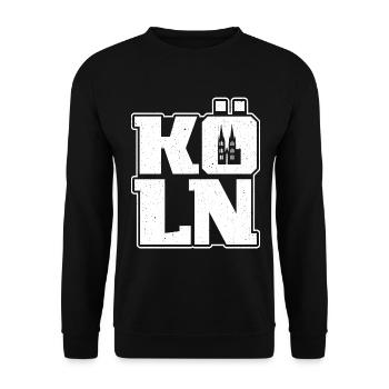 Kölner Karneval Souvenir Grafik Fasching Köln - Unisex Pullover - Schwarz - Vorne - Alina (178cm) & Michal (187cm)