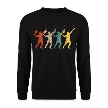 Padel Padelspieler Padeltennis Paddle - Unisex Pullover - Schwarz - Vorne - Alina (178cm) & Michal (187cm)