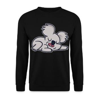 Koala Morgenmuffel Koalabär Langschläfer Faulpelz - Unisex Pullover - Schwarz - Vorne - Alina (178cm) & Michal (187cm)