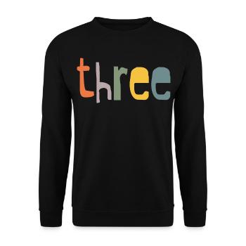 Dritter Geburtstag ich bin 3 Jahre Retro Design - Unisex Pullover - Schwarz - Vorne - Alina (178cm) & Michal (187cm)