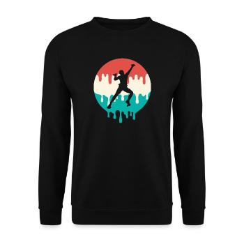 Klettern triefend Bouldern Climbing Kletterer - Unisex Pullover - Schwarz - Vorne - Alina (178cm) & Michal (187cm)