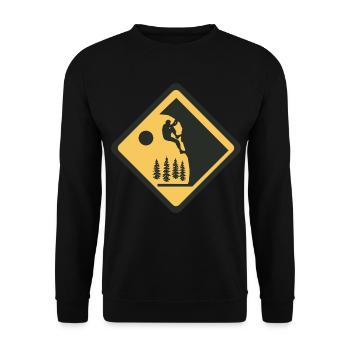 Bergsteiger Bouldern Kletterer Klettern - Unisex Pullover - Schwarz - Vorne - Alina (178cm) & Michal (187cm)