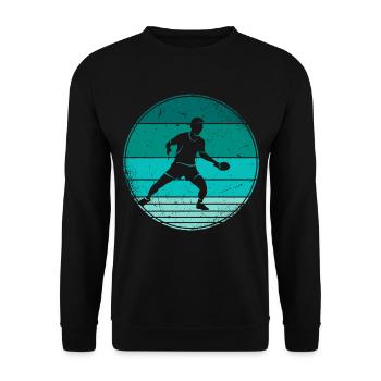 Tischtennisspieler Retro Ping Pong Tischtennis - Unisex Pullover - Schwarz - Vorne - Alina (178cm) & Michal (187cm)