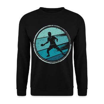 Tischtennis Ping Pong Vintage Tischtennisspieler - Unisex Pullover - Schwarz - Vorne - Alina (178cm) & Michal (187cm)
