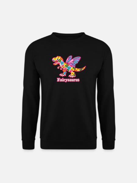 Fairysaurus niedlicher floraler T-Rex - Unisex Pullover - Schwarz
