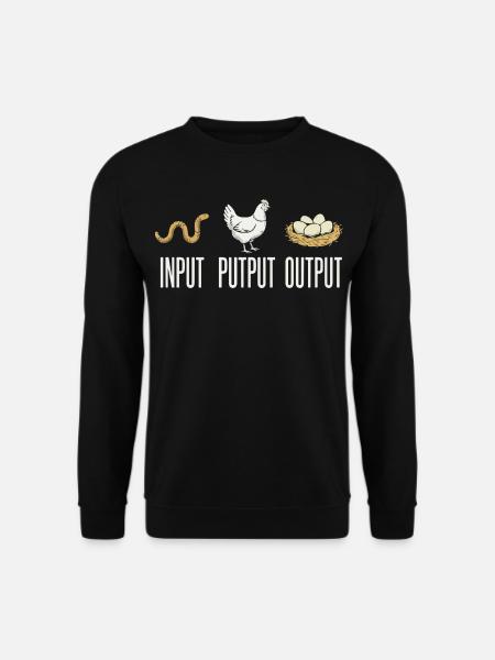 Input Putput Output Huhn - Unisex Pullover - Schwarz