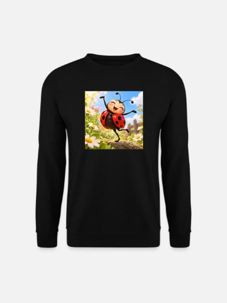 Glückliches Marienkäfer im Garten - Unisex Pullover - Schwarz