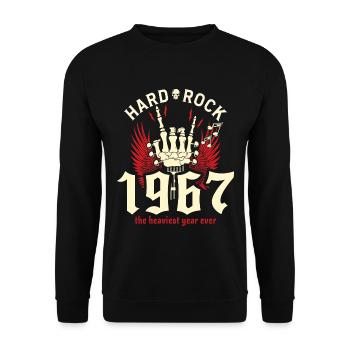 1967 60 Jahre Jubiläum Vintage Rocker - Unisex Pullover - Schwarz - Vorne - Alina (178cm) & Michal (187cm)