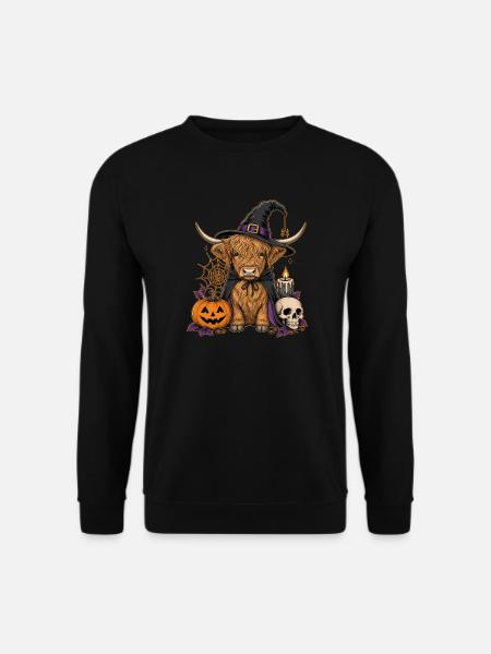 Hochlandrind Halloween - Unisex Pullover - Schwarz