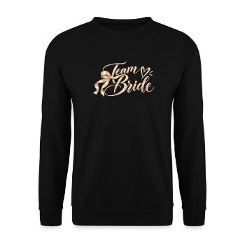 Team Bride Roségold  - Unisex Pullover - Schwarz - Vorne - Alina (178cm) & Michal (187cm)
