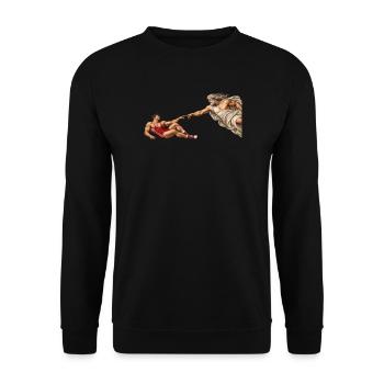 Die Erschaffung des Ringers - Unisex Pullover - Schwarz - Vorne - Alina (178cm) & Michal (187cm)