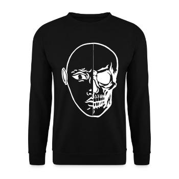 Das Gesicht des Todes (weiß) - Unisex Pullover - Schwarz - Vorne - Alina (178cm) & Michal (187cm)