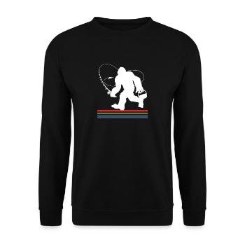 Forelle Forellenteich Angelhaken Angelrute Angler - Unisex Pullover - Schwarz - Vorne - Alina (178cm) & Michal (187cm)